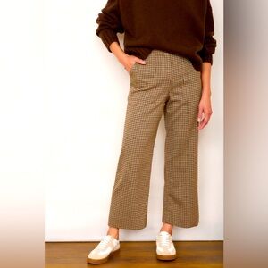 NEW Wyse London Leia cropped trouser in tan mini check - never worn